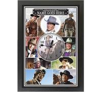J Wayne Cowboy Personalised Icon Gift Wall Mounted Clock