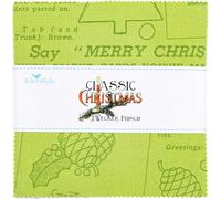 J Wecker Frisch Classic Christmas 5" Stacker 42 5-inch Squares Charm Pack Riley Blake 5-16280-42