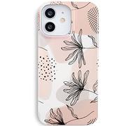 J.west Design for iPhone 11 Case 6.1", Aesthetic Minimalist Boho Modern Abstract Prints Slim Geometric Line Plant Floral Pattern Soft TPU Shockproof Cover Protective Phone Case for Women Leaves
