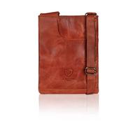 J. Wilson London 100% Pure Genuine Real Vintage Hunter Handmade Mens Women Leather Everyday Cross-Body Shoulder Work Messenger Bag (Tan Crunch)