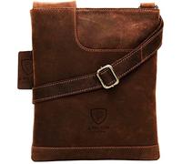 J. Wilson London 100% Pure Genuine Real Vintage Hunter Handmade Mens Women Leather Everyday Cross-Body Shoulder Work Messenger Bag (Distressed Reddish Brown)