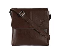 J. Wilson London 100% Pure Genuine Real Vintage Hunter Leather Handmade Mens Leather Flapover Everyday Crossover Shoulder Work iPad Messenger Bag (Brown)