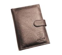 J. Wilson London 100% Real Leather Travel Wallet Passport Holder Cover RFID Blocking- Document Case (Brown - Style 2)
