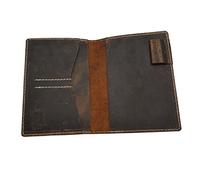 J. Wilson London 100% Real Leather Travel Wallet Passport Holder Cover RFID Blocking- Document Case (Distressed Brown - Style 3)