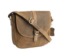 J. Wilson London - Designer 100% Pure Genuine Real Distressed Vintage Hunter Leather Handmade Unisex Crossover Shoulder Messenger Briefcase Bag (Distressed Brown)