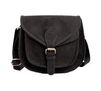 J. Wilson London Designer Genuine Real Distressed Retro Vintage Hunter Leather Handmade Women Ladies Unisex Flapover Gypsy Festival Travel Crossover Shoulder Bag (Distressed Dark Brown), M