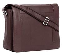 J. Wilson London - Designer Genuine Real Leather 14" Laptop Handmade Unisex Crossover Shoulder Messenger Briefcase Bag Satchel (Brown)