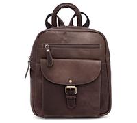 J. Wilson London Ladies Backpack Leather Backpack for Women Girls Schoolbag Casual Daypack School Bag Satchel (Vintage Brown)