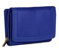 J. Wilson London Ladies Designer RFID Safe Protection Luxury Quality Soft Nappa Leather Purse Multi Credit Card Women Clutch Wallet with Zip Pocket (Royal Blue)