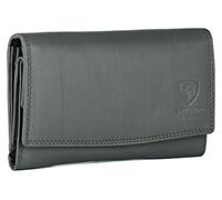 J. Wilson London Ladies Designer RFID Safe Protection Luxury Quality Soft Nappa Leather Purse Multi Credit Card Women Clutch Wallet with Zip Pocket (Gray)