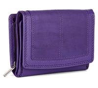 J. Wilson London Ladies Designer RFID Safe Protection Luxury Quality Soft Nappa Leather Purse Multi Credit Card Women Clutch Wallet with Zip Pocket (Purple)