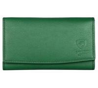J. Wilson London Ladies RFID Protection Real Leather Purse Card Women Wallet Zip Coin Pocket (Green)