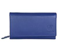 J. Wilson London Ladies RFID Protection Real Leather Purse Card Women Wallet Zip Coin Pocket Royal Blue