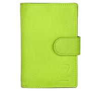 J. Wilson London Ladies RFID Safe Designer Leather Purse Card Women Wallet Zip Pocket Boxed (Lime Green)
