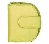 J. Wilson London Ladies RFID Safe Designer Leather Purse Card Women Wallet Zip Pocket Boxed (Lime Green)
