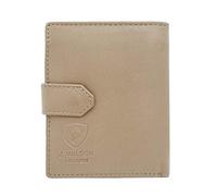 J. Wilson London Ladies RFID Safe Designer Soft LeatherCOMPACT Left Hand Purse Card Women Clutch Wallet with Zip Pocket Gift Boxed (Cream)