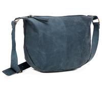 J. Wilson London Messenger Bag Women Leather Flapover 5 litre (Distressed Blue)