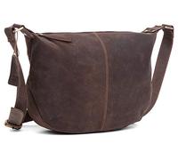 J. Wilson London Messenger Bag Women Leather Flapover 5 litre (Distressed Dark Brown)