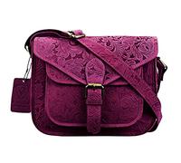 J. Wilson London Messenger Bag Women Leather Flapover 5 Litres Distressed Pink (Distressed Pink)