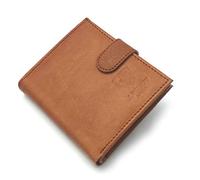 J. Wilson London RFID Blocking Protection Genuine Leather Mens Wallet with Zip Coin Pocket Gift Boxed (Distressed Tan - 2)