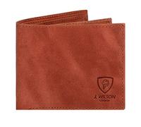 J. Wilson London RFID Blocking Protection Genuine Leather Mens Wallet with Zip Coin Pocket Gift Boxed (Distressed Tan - Style 2)