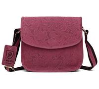 J. Wilson London Satchel Bag Women Leather Crossover 2 litres (Distressed Pink)