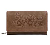J. Wilson London Women's Luxury Wallet - Premium Leather, RFID Protection, Multiple Compartments, Secure Zip Pocket (Tan)