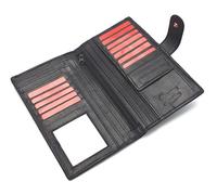 J Wilson Slimline Mens Large Quality Soft Leather Wallet Jacket Coat Travel (Black - Style 2)