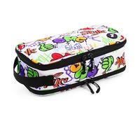 J World New York Doodle Large Capacity Pencil Case. 2 Compartment Pouch Pen Bag for School Teen Girl Boy Women, Street Art