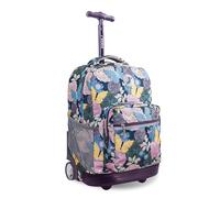 J World New York Sunrise Rolling Backpack Casual Daypack, 18 cm, 34.50 L, Secret Garden