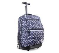 J World New York Unisex's Sundance Rolling Backpack, Black and White, 20 X 13 X 9 (H X W X D)