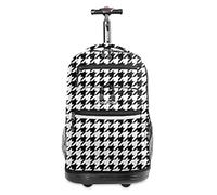J World New York Unisex's Sundance Rolling Backpack for Kids, Black,White, 20 inch