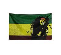 (J0466, 60 x 90cm) 3x5 Ft Bob Marley Flag Polyester Digital Printed Jamaica Bob Marley Banner