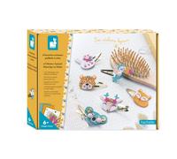 J07997 Janod-6-Piece Create-Your-Own Hair Clip Set-Sequinned Animals-Les Ateliers Bijoux-Children's Arts & Crafts Kit-Mastering Fine Motor Skills &