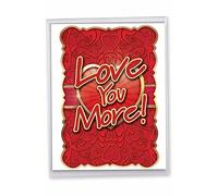 J2133 Jumbo Funny Valentine's Day Card: Love You More With Envelope (Extra Large Version: 8.5'' x 11'')