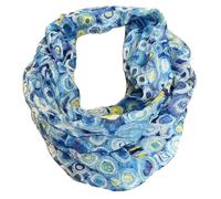 J26 Flower Mandala Colour Gradient Circle Silk Summer Loop Gradient Rainbow Silk Plain Round Scarf Tube Scarf Stole Scarf Lightweight 2025 New, Circle A Blue, 165 x 50cm