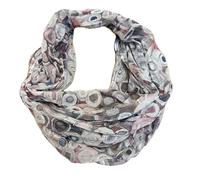 J26 Flower Mandala Gradient Circle Silk Summer Loop Scarf, Grey, 165 x 50cm