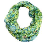 J26 Green Women's Floral Silk, Rayon Loop Scarf, 165 x 50cm