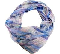J26 Striped Silk Loop Rainbow Colour Gradient Summer Spring Scarf Gradient Silk Plain Round Scarf Tube Scarf Stole Light 2025 New, G Blue, One Size
