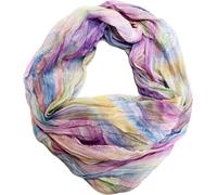 J26 Striped Silk Loop Rainbow Colour Gradient Summer Spring Scarf Gradient Silk Plain Round Scarf Tube Scarf Stole Light 2025 New, G Lavender, One Size