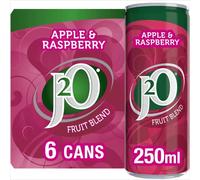 J2O Fruit Blend Juice Drink - Apple and Raspberry, 6 x 250ml