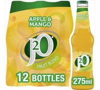 J2O Fruit Blend Juice Drink - Perfect Mixer - Low Calorie - Apple and Mango, 12 x 275 ml Bottles