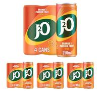 J2o Orange & Passion Fruit 4 X 250ml Cans (Pack of 4)