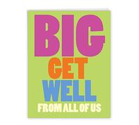 J3897GWG Jumbo Funny Get Well Card: Big Get Well From Us With Envelope (Extra Large Version: 8.5'' x 11'')