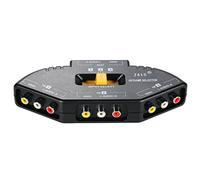 J41S 3 Way Audio Video AV RCA Switch Selector Box Splitter For XBOX XBOX360 DVD PS