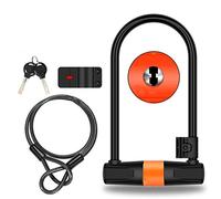 J41S Bike U Lock with Cable Heavy Duty Bicycle U-Lock,14mm Shackle and 10mm x1.2m Cable For Road Bike Mountain Bike Electric Bike Folding Bike, Great Bike Safety Tool