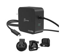 j5create 102W GaN USB-C 2-Port Charger with EU/UK/US/AU Travel Plug Adapter, Compatible with MacBook Pro/Air, iPhone 16/15, iPad, Galaxy S24 (JUP25102V)