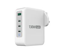 j5create 130W USB Type C GaN Fast Charger, 4-Port Charging Station for MacBook series, Laptop, Samsung Galaxy, Dell XPS, iPhone, iPad Pro, Pixel, and More (JUP43130)
