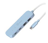 j5create 4-in-1 USB-C to 4-Port Type-A & Type-C Hub(Eco-Friendly) | 10 Gbps USB-A x 2 & 10 Gbps USB-C x 2, Compatible with MacBook Pro, MacBook Air, iPad, Mac mini, Cyan/Blue (JCH342EC)