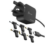 j5create JUP1565DC 67W GaN PD USB-C® Mini Charger with 6 Types of DC Connector-UK, Black